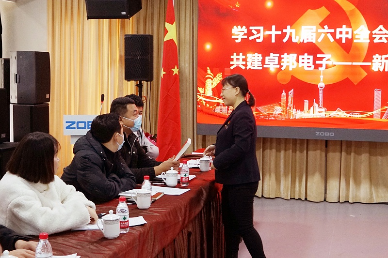 ZOBO绿巨人黄色下载黨支部丨開展“學習貫徹黨的十九屆六中全會精神”主題黨日活動